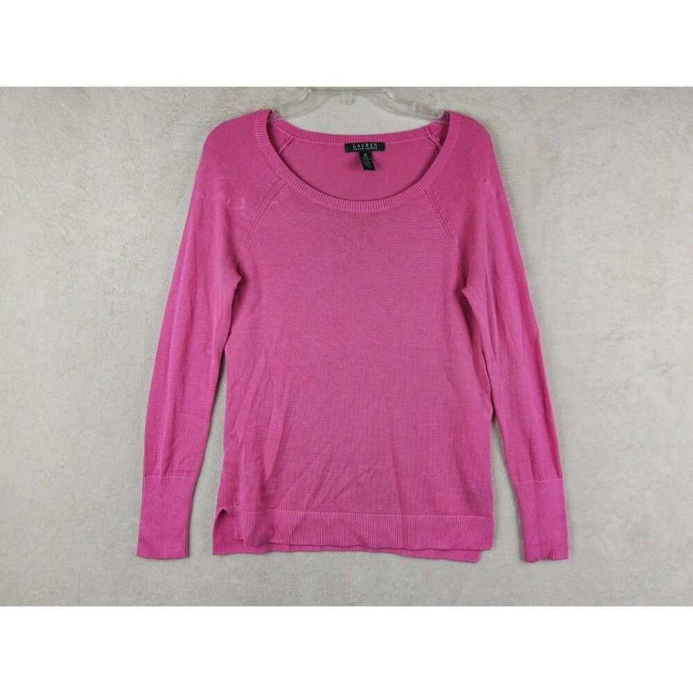 Lauren Ralph Lauren Women's Long Sleeve Silk Blend Sweater Pink Size XS